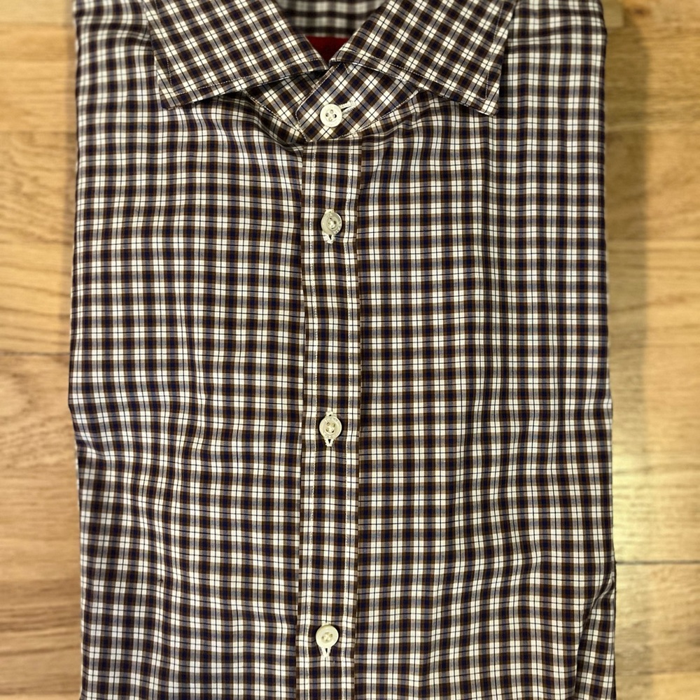 Men's Brown Checkered Shirt